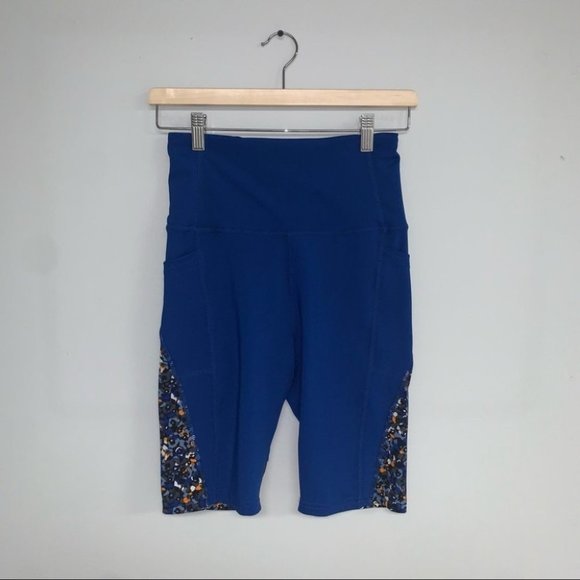 Laundry by Shelli Segal Bike Shorts Women’s Size Medium Royal Blue Pattern Long - Picture 3 of 6